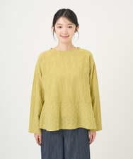 NGBGD31290 GIANNI LO GIUDICE(ジャンニ ロ ジュディチェ) [洗える]シャドーボイルドットブラウス イエロー