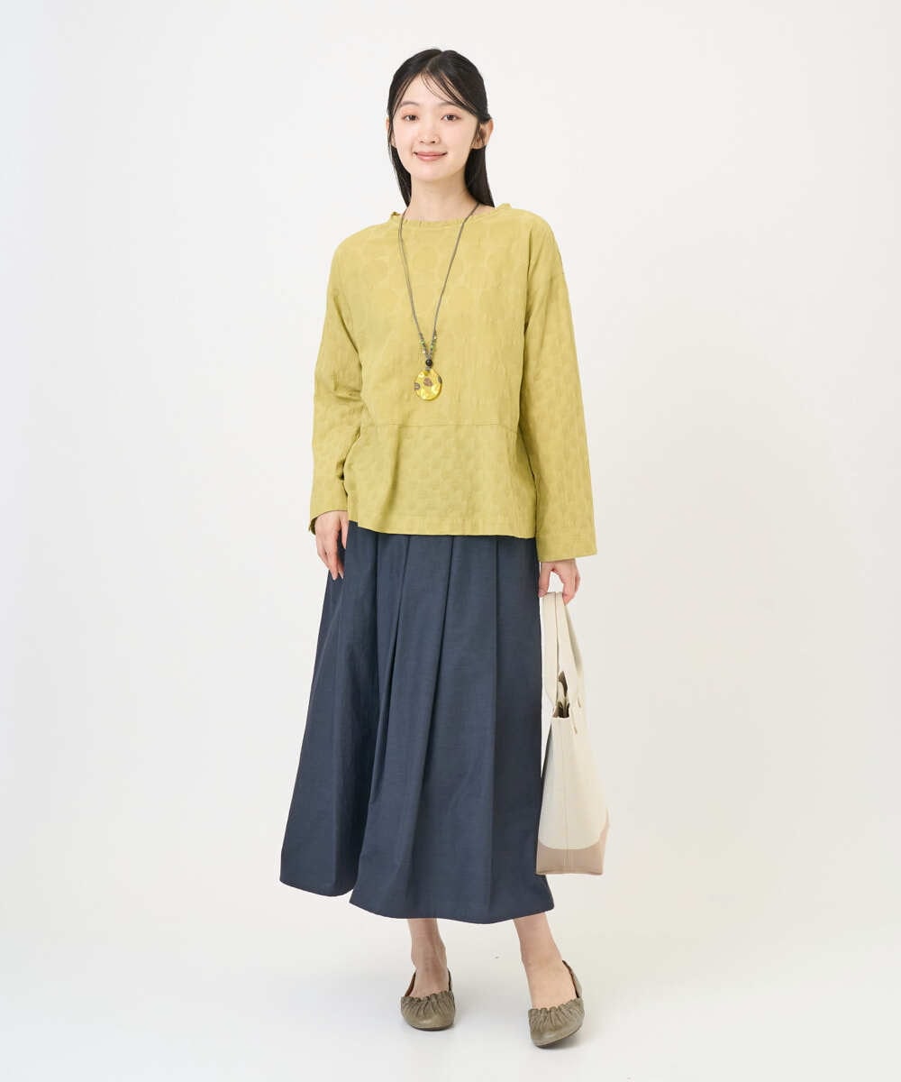 NGBGD31290 GIANNI LO GIUDICE(ジャンニ ロ ジュディチェ) [洗える]シャドーボイルドットブラウス イエロー