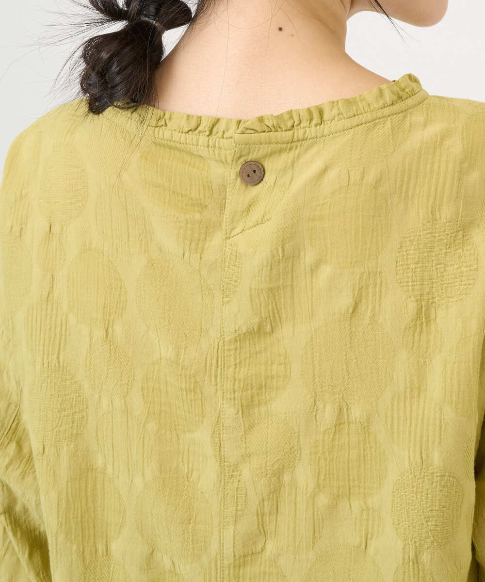 NGBGD31290 GIANNI LO GIUDICE(ジャンニ ロ ジュディチェ) [洗える]シャドーボイルドットブラウス イエロー