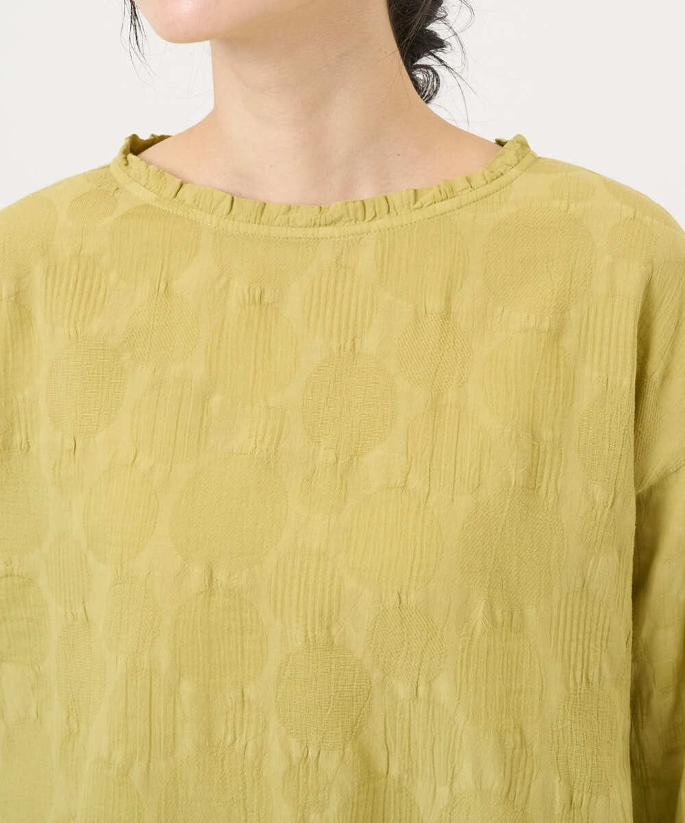 NGBGD31290 GIANNI LO GIUDICE(ジャンニ ロ ジュディチェ) [洗える]シャドーボイルドットブラウス イエロー