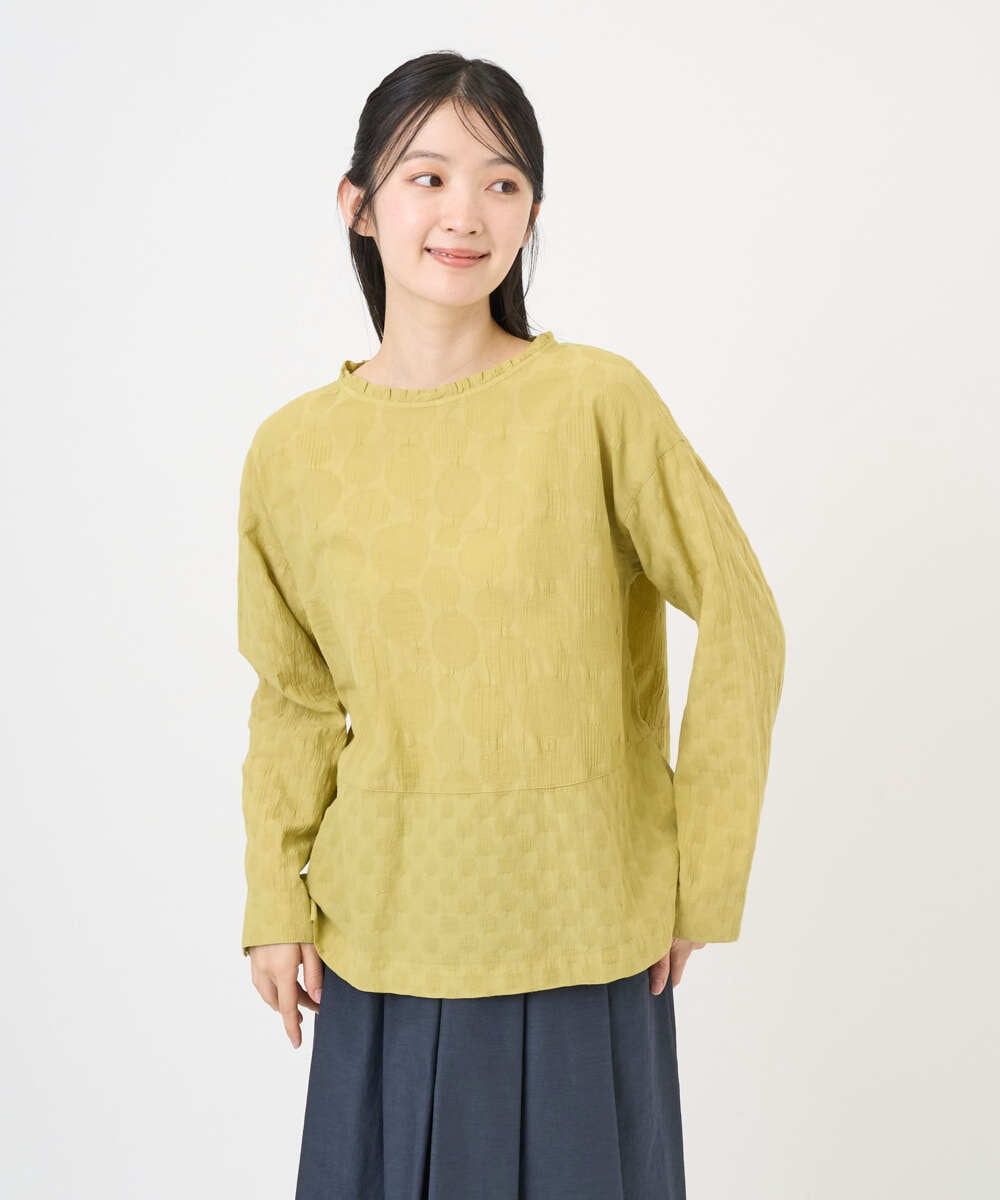 NGBGD31290 GIANNI LO GIUDICE(ジャンニ ロ ジュディチェ) [洗える]シャドーボイルドットブラウス イエロー