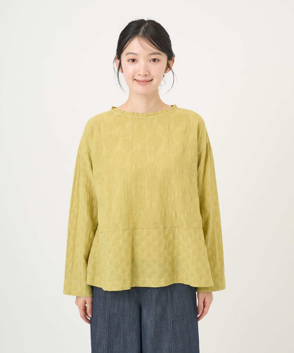 NGBGD31290 GIANNI LO GIUDICE(ジャンニ ロ ジュディチェ) [洗える]シャドーボイルドットブラウス イエロー