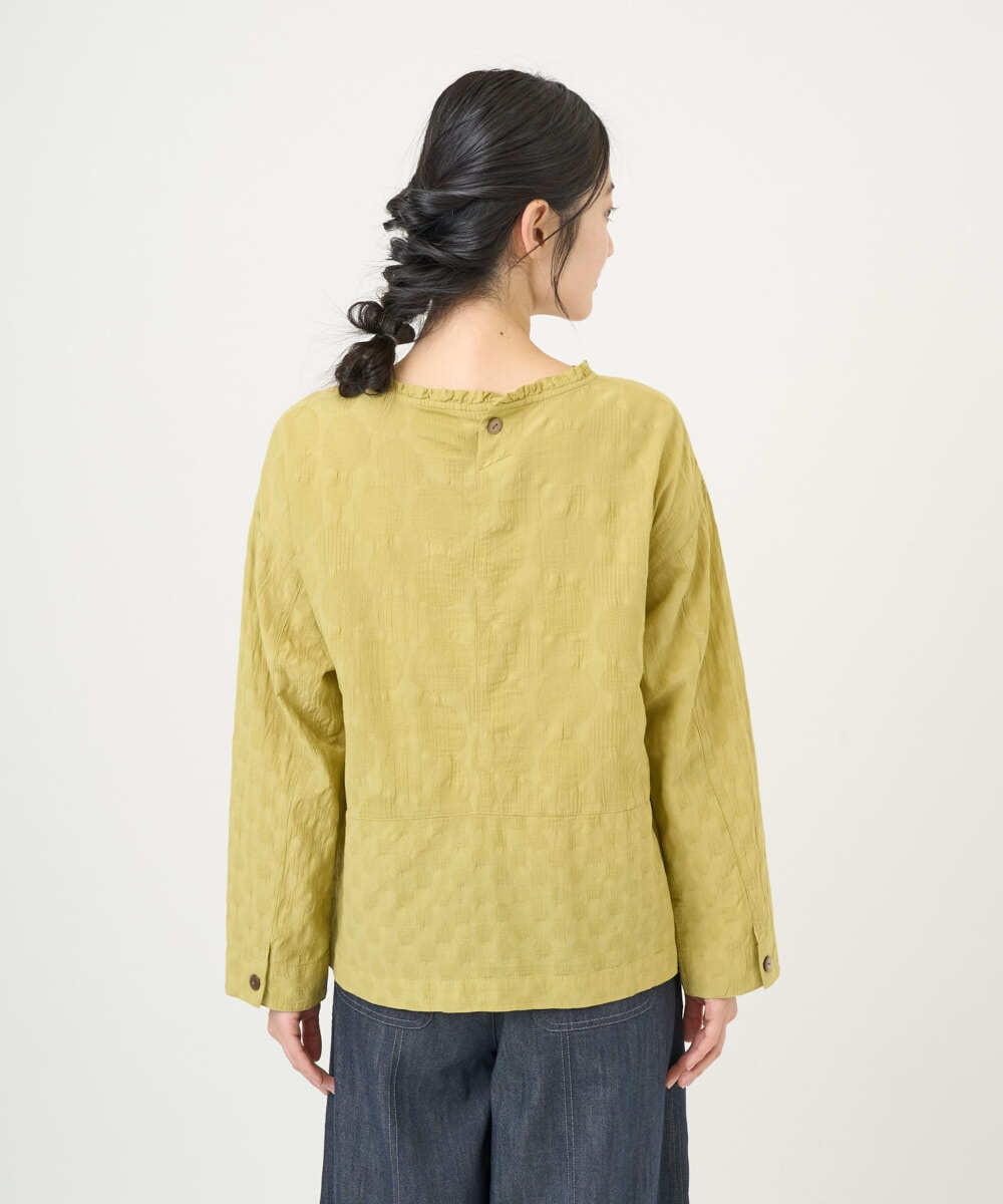 NGBGD31290 GIANNI LO GIUDICE(ジャンニ ロ ジュディチェ) [洗える]シャドーボイルドットブラウス イエロー