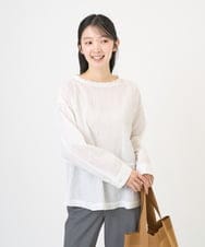 NGBGD31290 GIANNI LO GIUDICE(ジャンニ ロ ジュディチェ) [洗える]シャドーボイルドットブラウス ホワイト