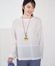 NGBGD31290 GIANNI LO GIUDICE(ジャンニ ロ ジュディチェ) [洗える]シャドーボイルドットブラウス ホワイト