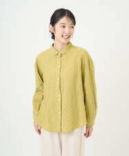 NGBGD32330 GIANNI LO GIUDICE(ジャンニ ロ ジュディチェ) [洗える]シャドーボイルドット前開きブラウス イエロー