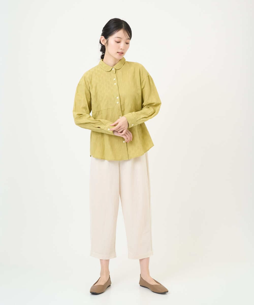 NGBGD32330 GIANNI LO GIUDICE(ジャンニ ロ ジュディチェ) [洗える]シャドーボイルドット前開きブラウス イエロー