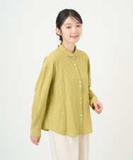 NGBGD32330 GIANNI LO GIUDICE(ジャンニ ロ ジュディチェ) [洗える]シャドーボイルドット前開きブラウス イエロー