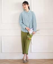 NGBGD32330 GIANNI LO GIUDICE(ジャンニ ロ ジュディチェ) [洗える]シャドーボイルドット前開きブラウス イエロー