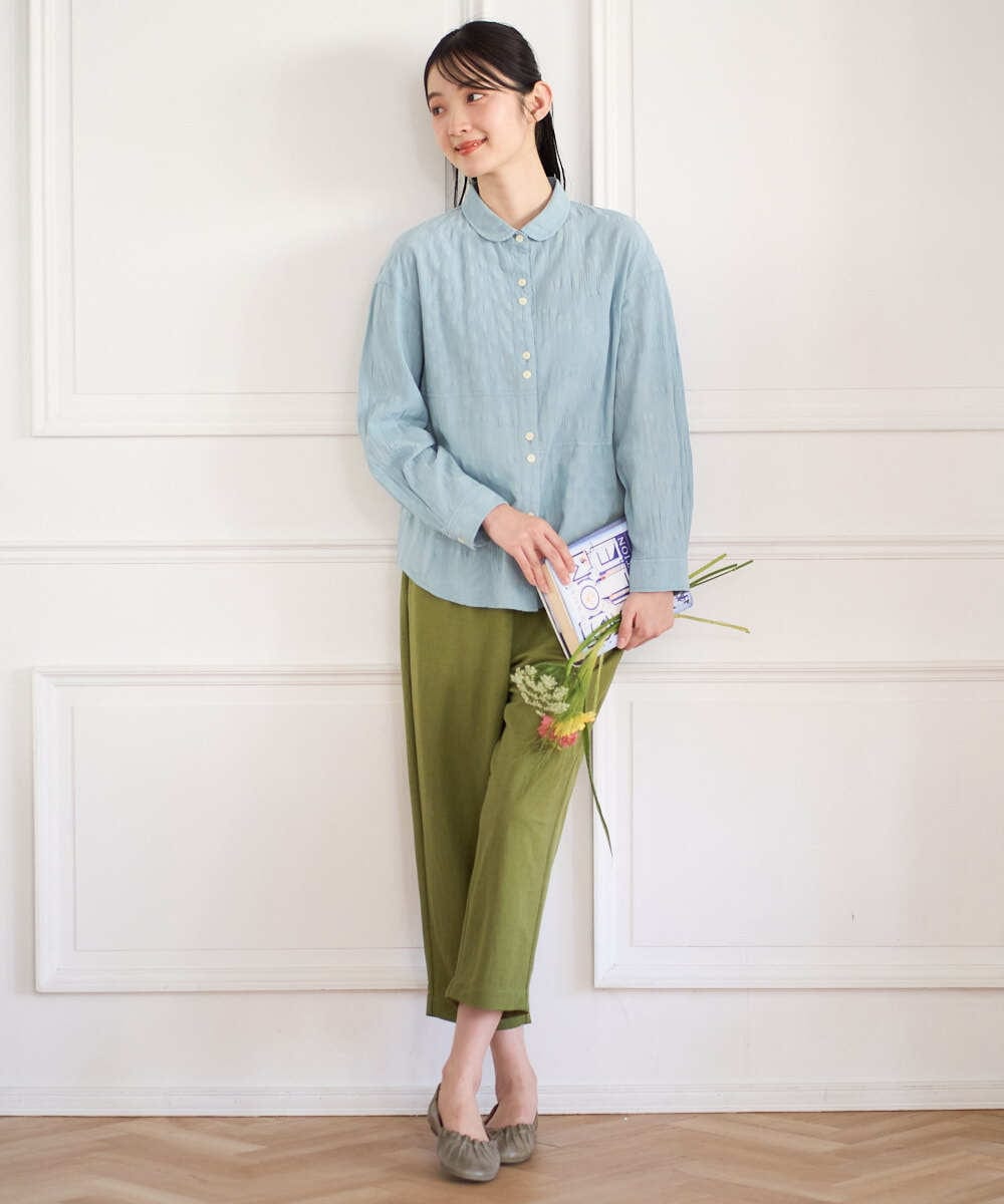 NGBGD32330 GIANNI LO GIUDICE(ジャンニ ロ ジュディチェ) [洗える]シャドーボイルドット前開きブラウス イエロー