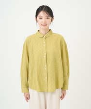 NGBGD32330 GIANNI LO GIUDICE(ジャンニ ロ ジュディチェ) [洗える]シャドーボイルドット前開きブラウス イエロー