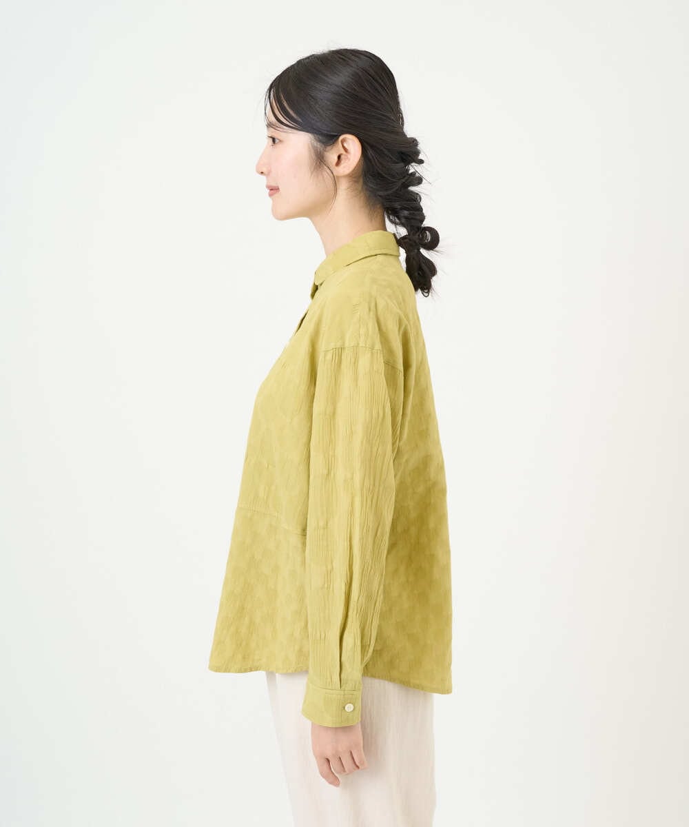 NGBGD32330 GIANNI LO GIUDICE(ジャンニ ロ ジュディチェ) [洗える]シャドーボイルドット前開きブラウス イエロー