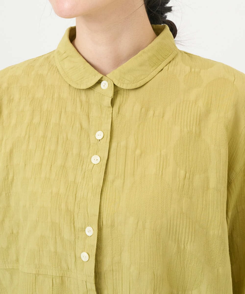 NGBGD32330 GIANNI LO GIUDICE(ジャンニ ロ ジュディチェ) [洗える]シャドーボイルドット前開きブラウス イエロー