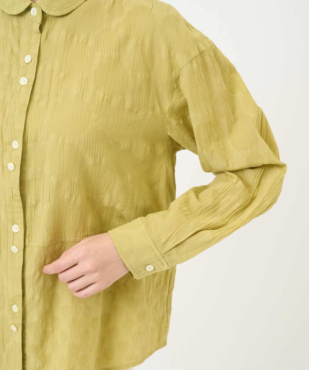 NGBGD32330 GIANNI LO GIUDICE(ジャンニ ロ ジュディチェ) [洗える]シャドーボイルドット前開きブラウス イエロー