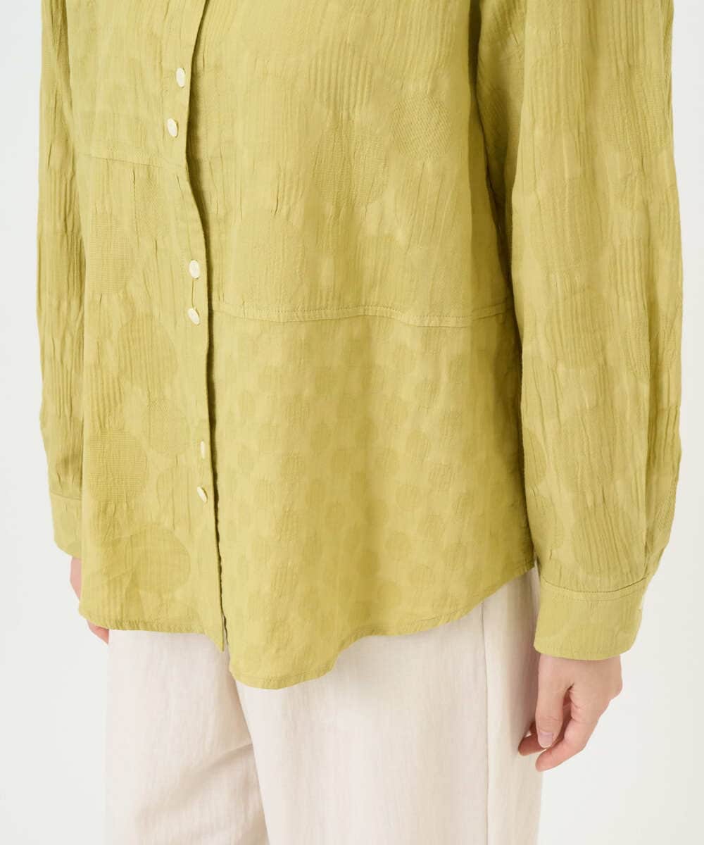 NGBGD32330 GIANNI LO GIUDICE(ジャンニ ロ ジュディチェ) [洗える]シャドーボイルドット前開きブラウス イエロー