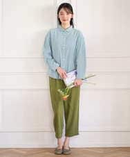 NGBGD32330 GIANNI LO GIUDICE(ジャンニ ロ ジュディチェ) [洗える]シャドーボイルドット前開きブラウス ライトブルー