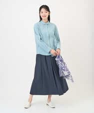 NGBGD32330 GIANNI LO GIUDICE(ジャンニ ロ ジュディチェ) [洗える]シャドーボイルドット前開きブラウス ライトブルー