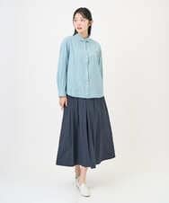 NGBGD32330 GIANNI LO GIUDICE(ジャンニ ロ ジュディチェ) [洗える]シャドーボイルドット前開きブラウス ライトブルー