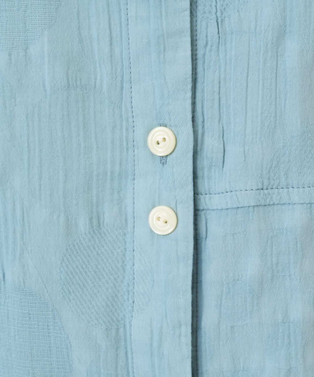 NGBGD32330 GIANNI LO GIUDICE(ジャンニ ロ ジュディチェ) [洗える]シャドーボイルドット前開きブラウス ライトブルー