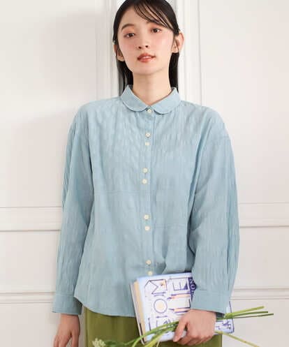 NGBGD32330 GIANNI LO GIUDICE [洗える]シャドーボイルドット前開きブラウス