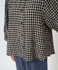 NGBGE42250 GIANNI LO GIUDICE(ジャンニ ロ ジュディチェ) [洗える]リネンコットンギンガムチェックブラウス ブラウン