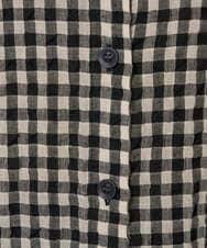 NGBGE42250 GIANNI LO GIUDICE(ジャンニ ロ ジュディチェ) [洗える]リネンコットンギンガムチェックブラウス ブラウン