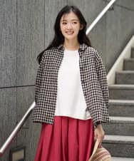 NGBGE42250 GIANNI LO GIUDICE(ジャンニ ロ ジュディチェ) [洗える]リネンコットンギンガムチェックブラウス ブラウン