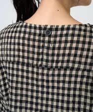 NGBGE43230 GIANNI LO GIUDICE(ジャンニ ロ ジュディチェ) [洗える]リネンコットンギンガムチェックブラウス ブラック