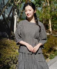 NGBGE43230 GIANNI LO GIUDICE(ジャンニ ロ ジュディチェ) [洗える]リネンコットンギンガムチェックブラウス ブラック