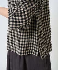 NGBGE43230 GIANNI LO GIUDICE(ジャンニ ロ ジュディチェ) [洗える]リネンコットンギンガムチェックブラウス ブラック