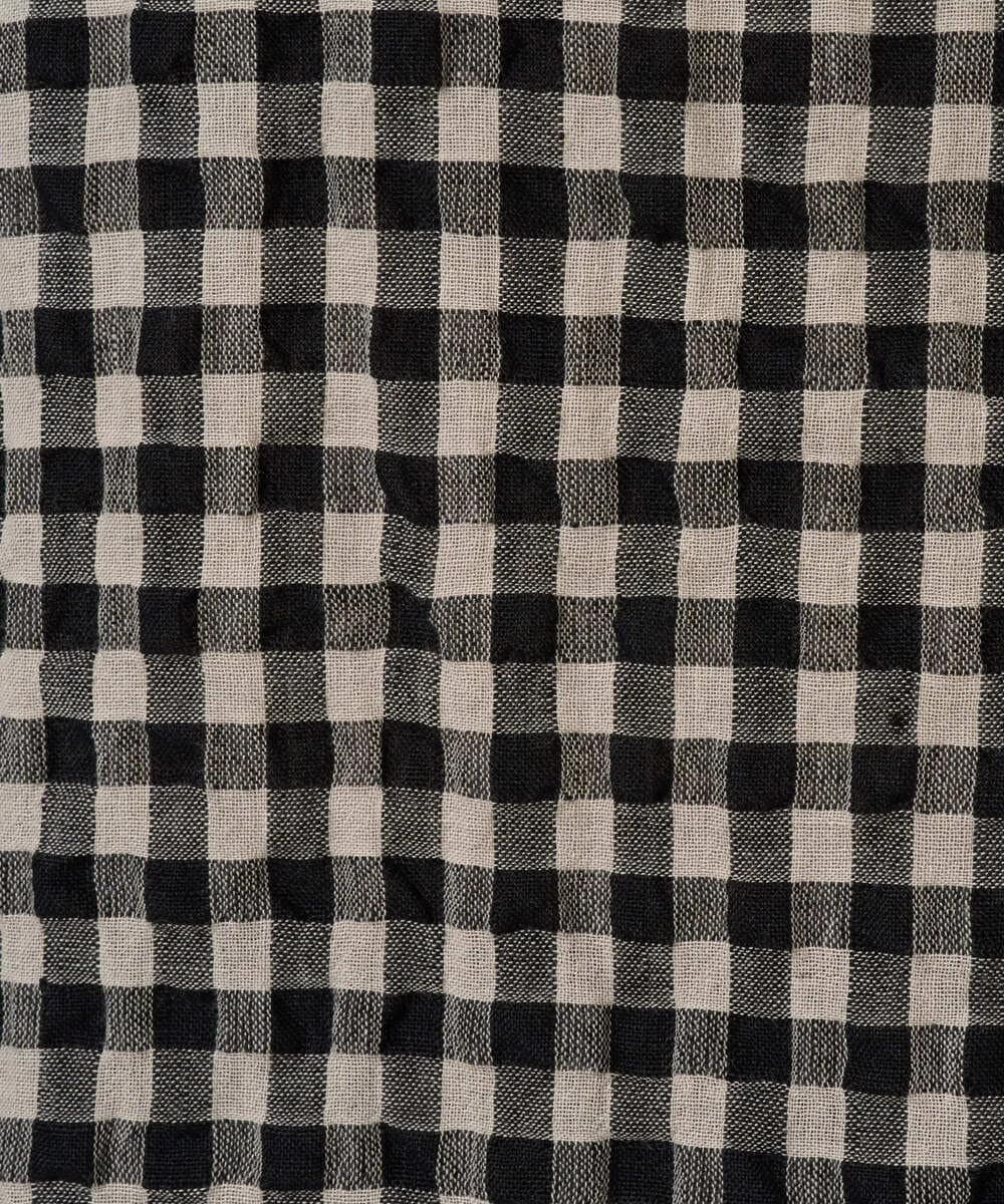 NGBGE43230 GIANNI LO GIUDICE(ジャンニ ロ ジュディチェ) [洗える]リネンコットンギンガムチェックブラウス ブラック