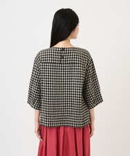 NGBGE43230 GIANNI LO GIUDICE(ジャンニ ロ ジュディチェ) [洗える]リネンコットンギンガムチェックブラウス ブラック