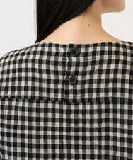 NGBGE43230 GIANNI LO GIUDICE(ジャンニ ロ ジュディチェ) [洗える]リネンコットンギンガムチェックブラウス ブラック