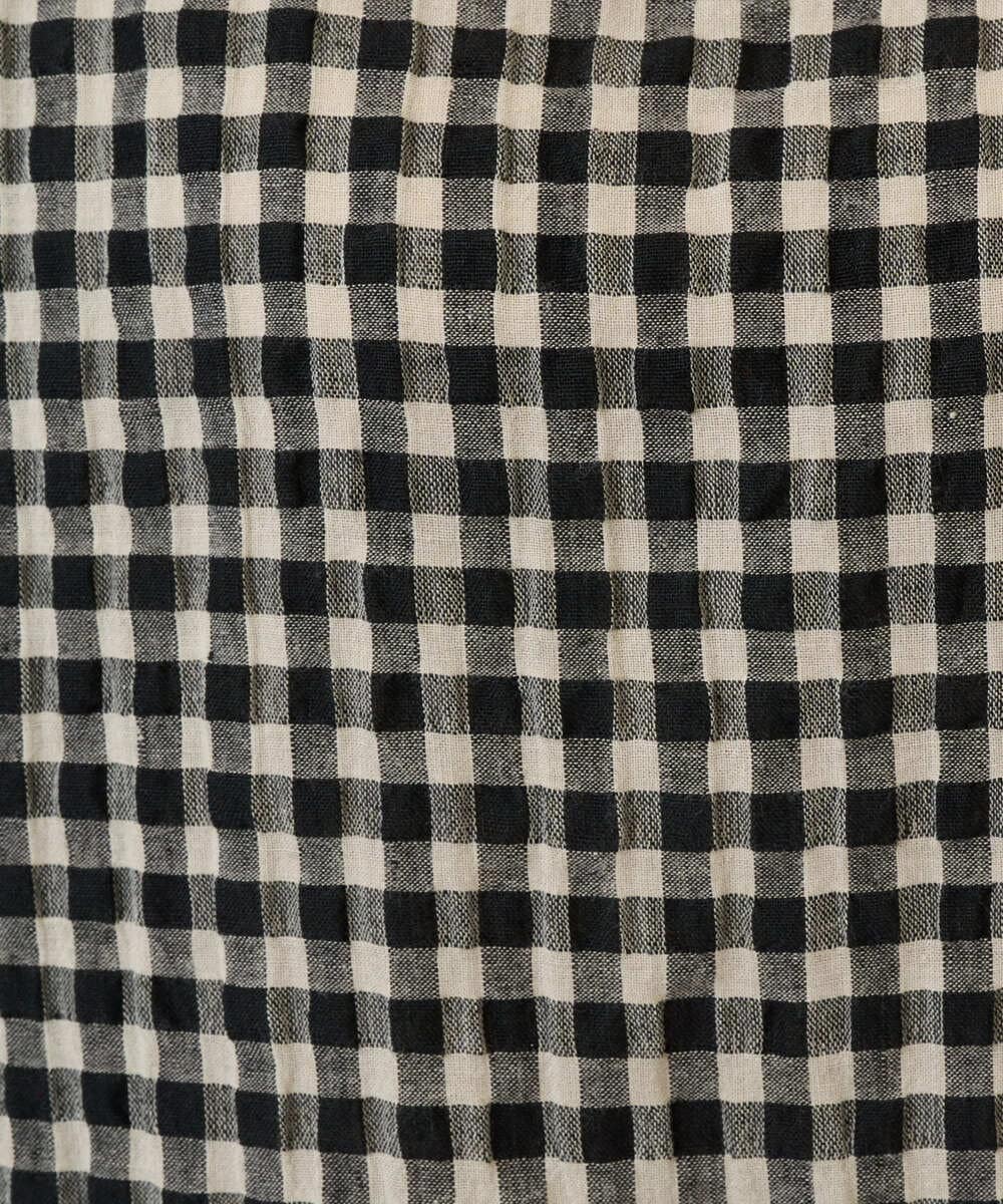 NGBGE43230 GIANNI LO GIUDICE(ジャンニ ロ ジュディチェ) [洗える]リネンコットンギンガムチェックブラウス ブラック