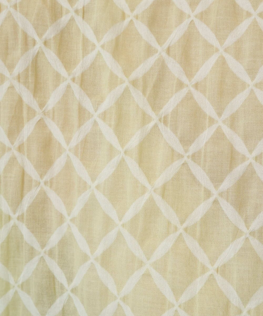 NGBGE45250 GIANNI LO GIUDICE(ジャンニ ロ ジュディチェ) [洗える]塩縮加工ダイヤ柄ブラウス ライトイエロー