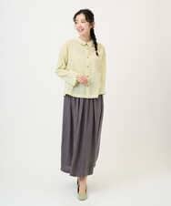 NGBGE45250 GIANNI LO GIUDICE(ジャンニ ロ ジュディチェ) [洗える]塩縮加工ダイヤ柄ブラウス ライトイエロー