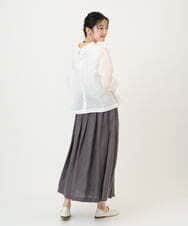 NGBGE45250 GIANNI LO GIUDICE(ジャンニ ロ ジュディチェ) [洗える]塩縮加工ダイヤ柄ブラウス ライトブルー