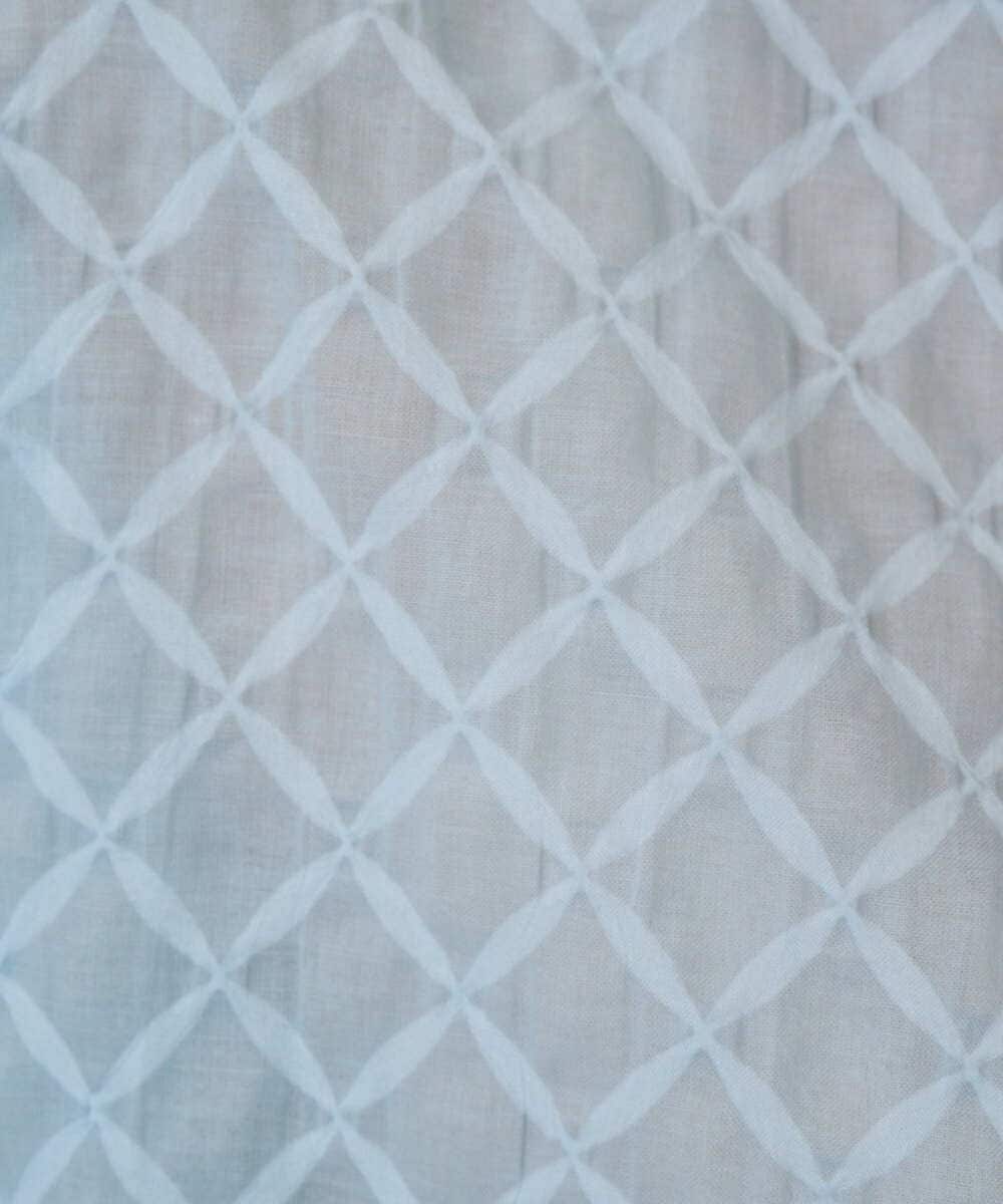 NGBGE45250 GIANNI LO GIUDICE(ジャンニ ロ ジュディチェ) [洗える]塩縮加工ダイヤ柄ブラウス ライトブルー