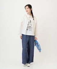 NGBGE45250 GIANNI LO GIUDICE(ジャンニ ロ ジュディチェ) [洗える]塩縮加工ダイヤ柄ブラウス ライトブルー