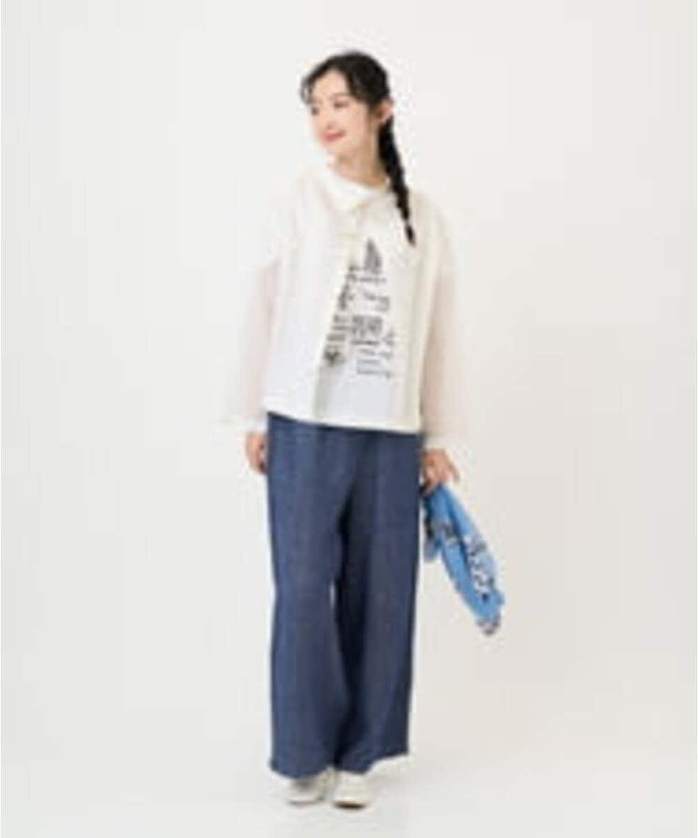 NGBGE45250 GIANNI LO GIUDICE(ジャンニ ロ ジュディチェ) [洗える]塩縮加工ダイヤ柄ブラウス ライトブルー