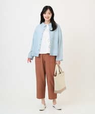 NGBGE45250 GIANNI LO GIUDICE(ジャンニ ロ ジュディチェ) [洗える]塩縮加工ダイヤ柄ブラウス ライトブルー