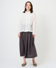 NGBGE45250 GIANNI LO GIUDICE(ジャンニ ロ ジュディチェ) [洗える]塩縮加工ダイヤ柄ブラウス ライトブルー