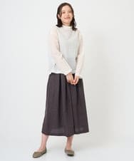 NGBGE45250 GIANNI LO GIUDICE(ジャンニ ロ ジュディチェ) [洗える]塩縮加工ダイヤ柄ブラウス ライトブルー