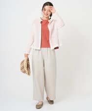 NGBGE45250 GIANNI LO GIUDICE(ジャンニ ロ ジュディチェ) [洗える]塩縮加工ダイヤ柄ブラウス ライトブルー