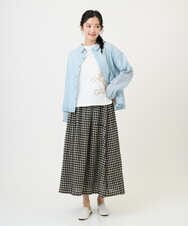 NGBGE45250 GIANNI LO GIUDICE(ジャンニ ロ ジュディチェ) [洗える]塩縮加工ダイヤ柄ブラウス ライトブルー