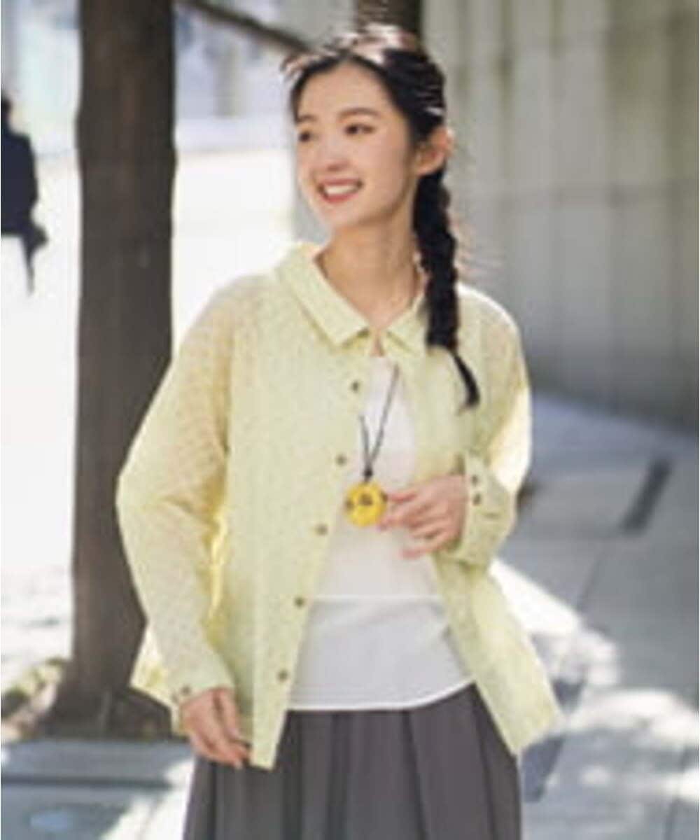 NGBGE45250 GIANNI LO GIUDICE(ジャンニ ロ ジュディチェ) [洗える]塩縮加工ダイヤ柄ブラウス ライトブルー