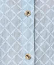 NGBGE45250 GIANNI LO GIUDICE(ジャンニ ロ ジュディチェ) [洗える]塩縮加工ダイヤ柄ブラウス ライトブルー