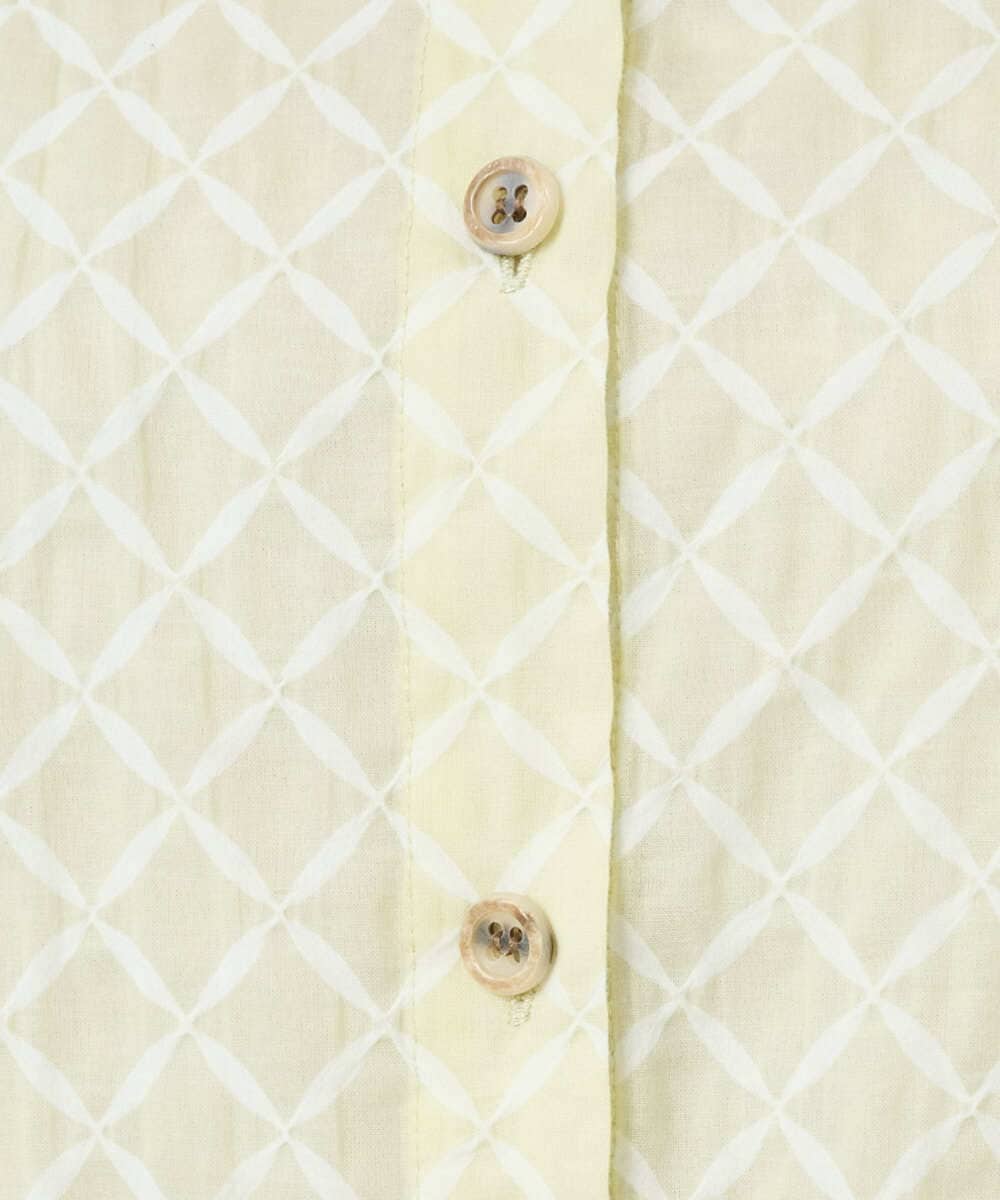 NGBGE45250 GIANNI LO GIUDICE(ジャンニ ロ ジュディチェ) [洗える]塩縮加工ダイヤ柄ブラウス ライトブルー