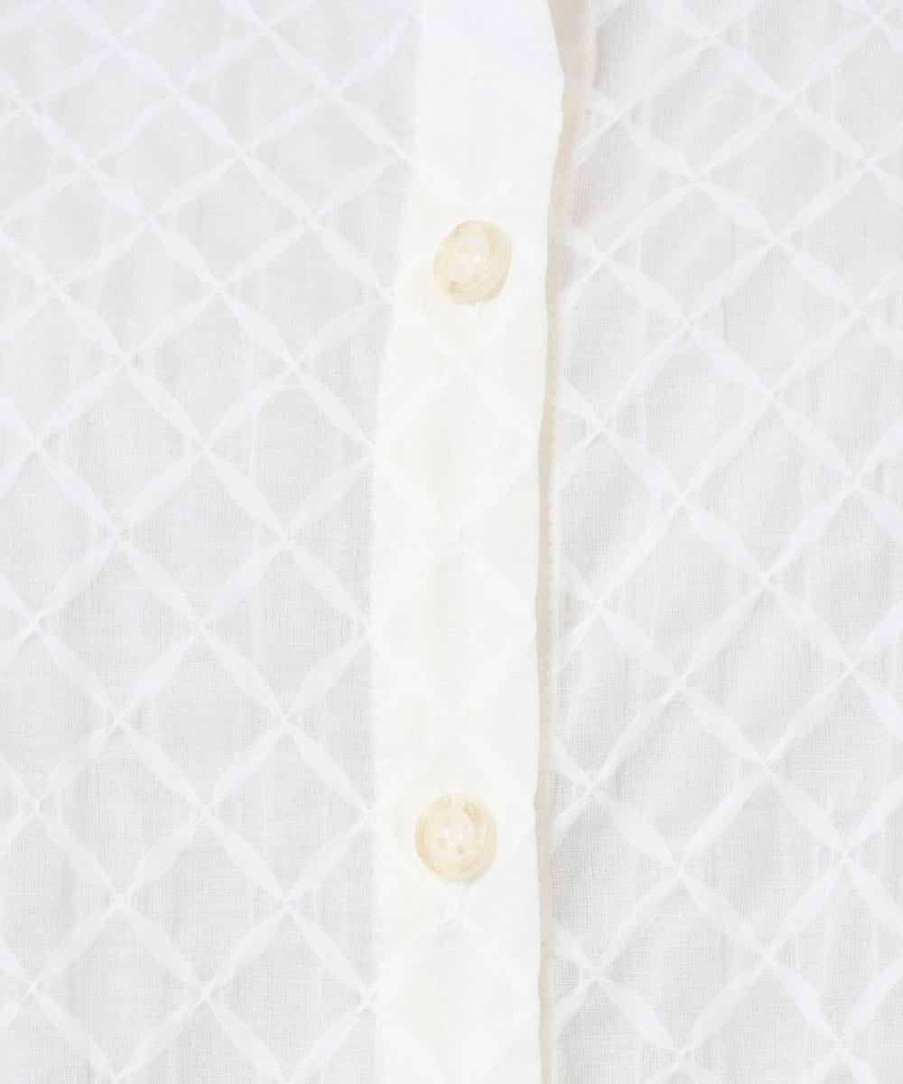 NGBGE45250 GIANNI LO GIUDICE(ジャンニ ロ ジュディチェ) [洗える]塩縮加工ダイヤ柄ブラウス ライトブルー