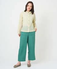 NGBGE45250 GIANNI LO GIUDICE(ジャンニ ロ ジュディチェ) [洗える]塩縮加工ダイヤ柄ブラウス ライトブルー